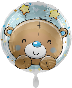 Folienballon - Bär, blau Sternchen - ø 43cm